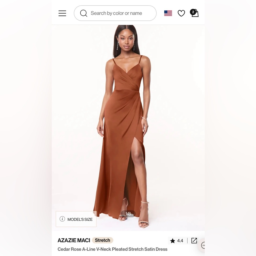 Azazie Cedar Rose- Size A8 dress